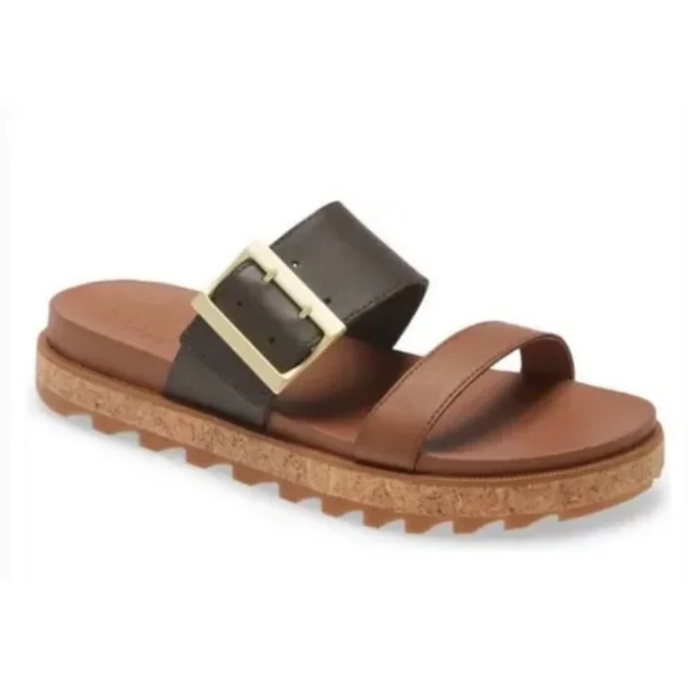 Sorel Roaming Leather Slide Sandal in Velvet Tan NWB Size 7